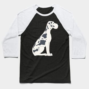 Black and White Great Dane Dog Baseball T-Shirt